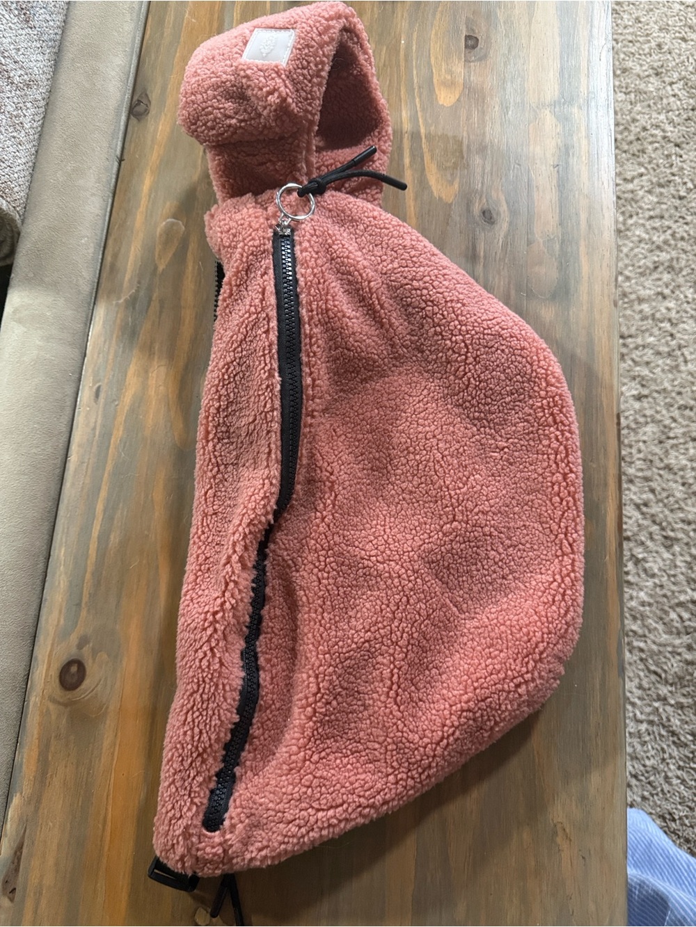 Free People Sherpa Sling Crossbody Bag in Dusty Rose